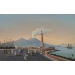 ANONYMOUS: View of Vesuvius with lighthouse