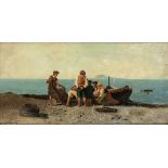 GIUSEPPE LAEZZA (Naples, 1835 - 1905) ATTR.: Fishing boats scene