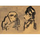MINO MACCARI (Siena, 1898 - Rome, 1989): Little drawing of two characters