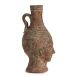 AFRICAN RED SLIP HEAD-FLASK