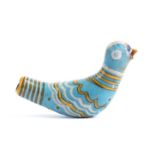 EGYPTIAN GLAZED BIRD-SHAPED FLASK