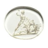 A transparent glass impression. Theseus and the Centaur after Canova, by Pichler. 19th centu