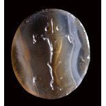 A large italic banded agate intaglio. Cornucopia. 2nd century B.C.