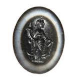 A roman agate intaglio. Fortuna-Tyche.2nd - 3rd century A.D.