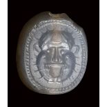 A rare greek chalcedony seal intaglio. Gorgone. Late 6th century B.C.- early 5th century B.C