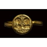 An early Christian gold marriage ring. 5th century A.D.