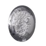 A fine roman rock crystal intaglio. Head of Hercules.1st - 2nd century B.C.