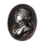 A two layer glass impression. Portrait of king George III.19th century.