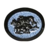 A roman nicolo intaglio. Hunting scene.2nd - 3rd century A.D.