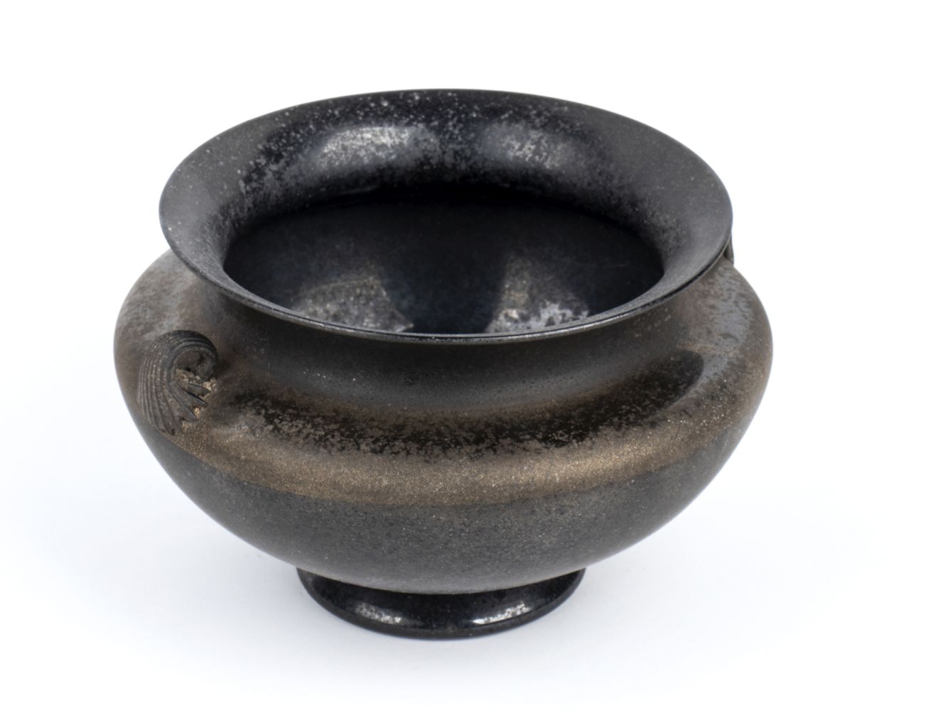 CENEDESE: Black crater vase, Venice 1960 - Image 2 of 4