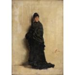 FRANCESCO VINEA (Forlì, 1845 - Florence, 1902) : Smiling woman in black