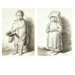 FILIPPO BALBI (Naples, 1806 - Alatri, 1890): Lot composed by two drawings of a little beggar and a c