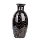 CENEDESE: Black vase with phenicio decoration, Venice 1980