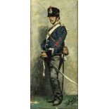 SEBASTIANO DE ALBERTIS (Milan, 1828 - 1897): Piedmontese soldier