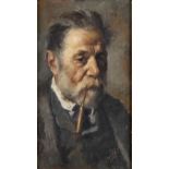 RUBENS GARIANI (Catanzaro, 1889 -1937): Portait of a man smoking a pipe, 1907