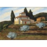 NINO TIRINNANZI (Greve in Chianti, 1923 - 2002): Landscape with cottage, 1968