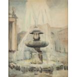 GIOACCHINO CASCELLA (Pescara, 1903 - Rapino, 1982): Fountain in San Pietro square