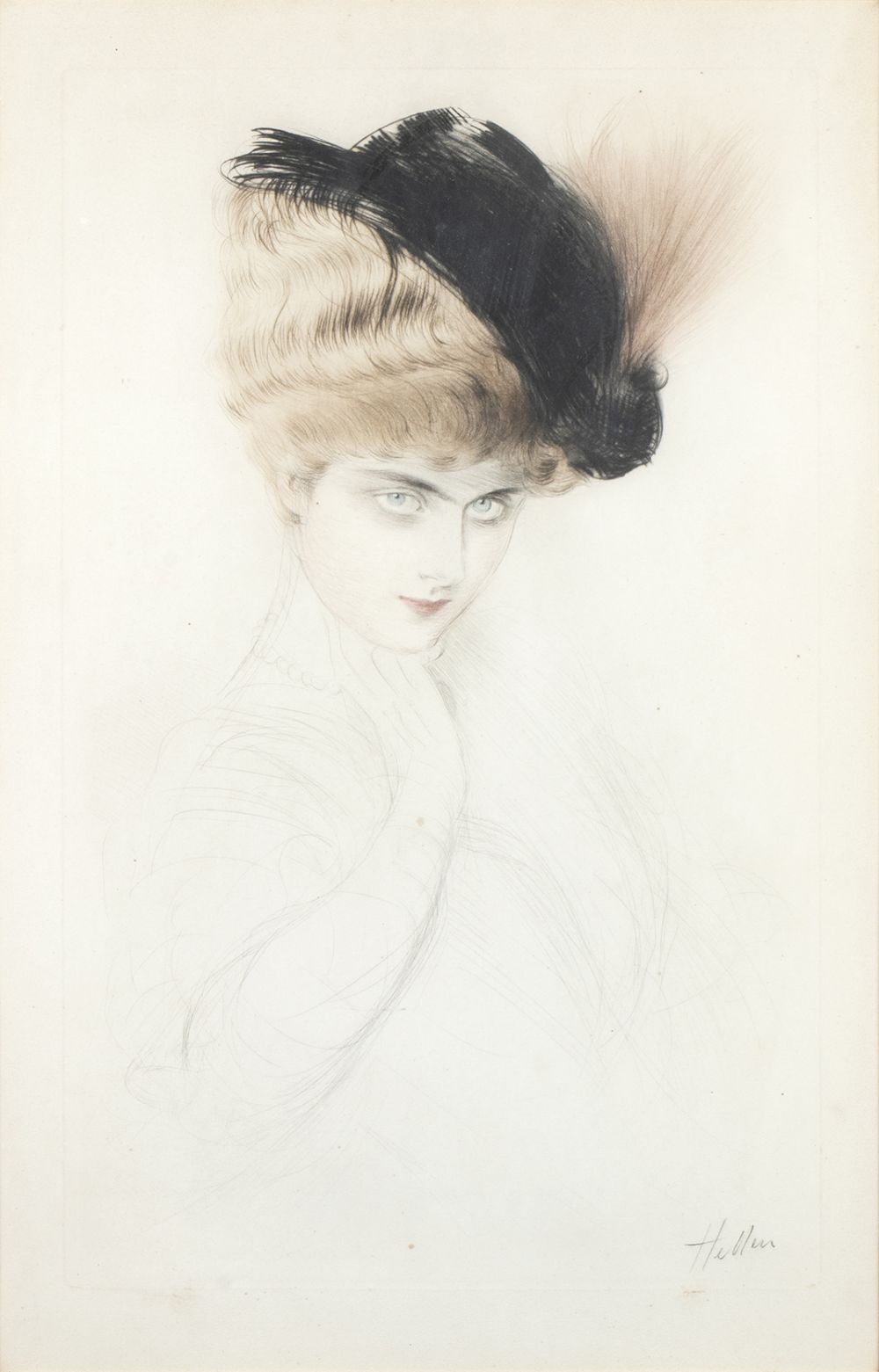 PAUL CÉSAR HELLEU (Vannes, 1859 - Paris, 1927): Madame Letellier