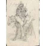 GIUSEPPE RAGGIO (Chiavari, 1823 - Rome, 1916): Cowboy on horseback