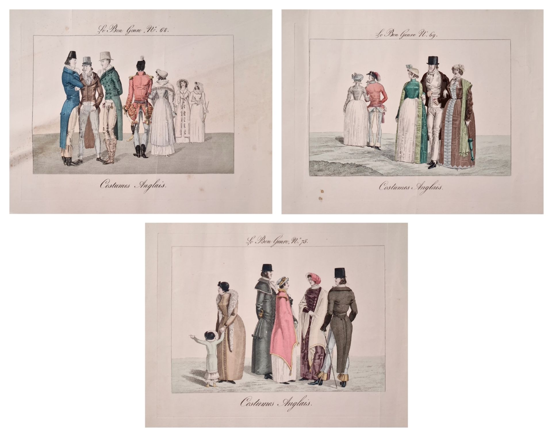 COSTUMES ANGLAIS, 19ème SIECLE