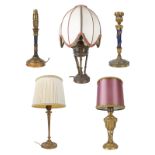 SUITE DE CINQ LAMPES, 19ème SIECLE