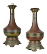 PAIRE DE PIEDS DE LAMPE, fin 19ème SIECLE