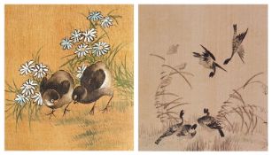 SUITE DE DEUX PEINTURES ASIATIQUES