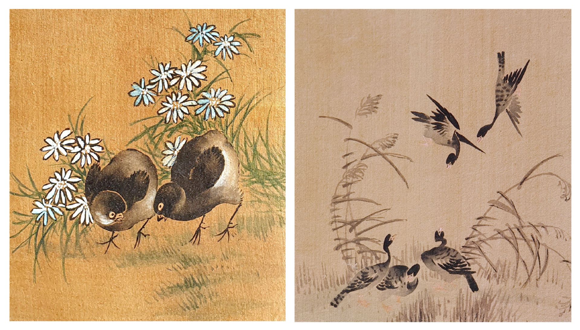 SUITE DE DEUX PEINTURES ASIATIQUES