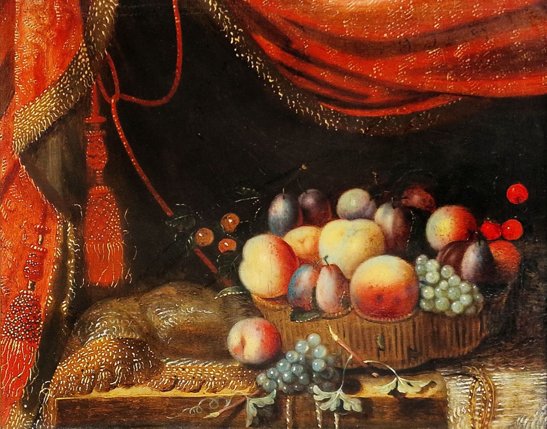 FRANCESCO NOLETTI dit IL MALTESE (c.1610-1654) - Nature morte aux fruits et drapés