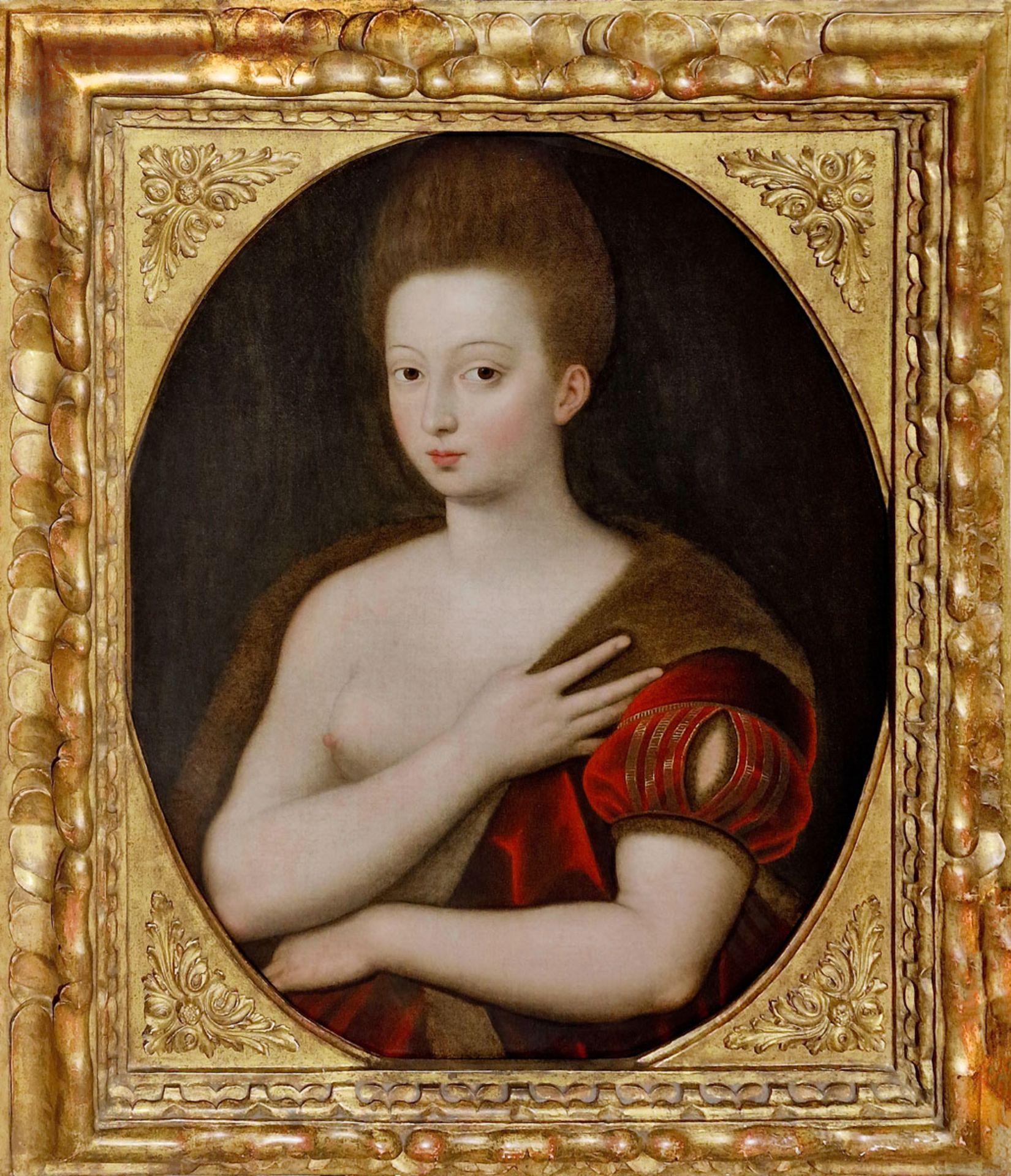 ECOLE DE FONTAINEBLEAU, 16ème SIECLE - Portrait de Gabrielle d'Estrée