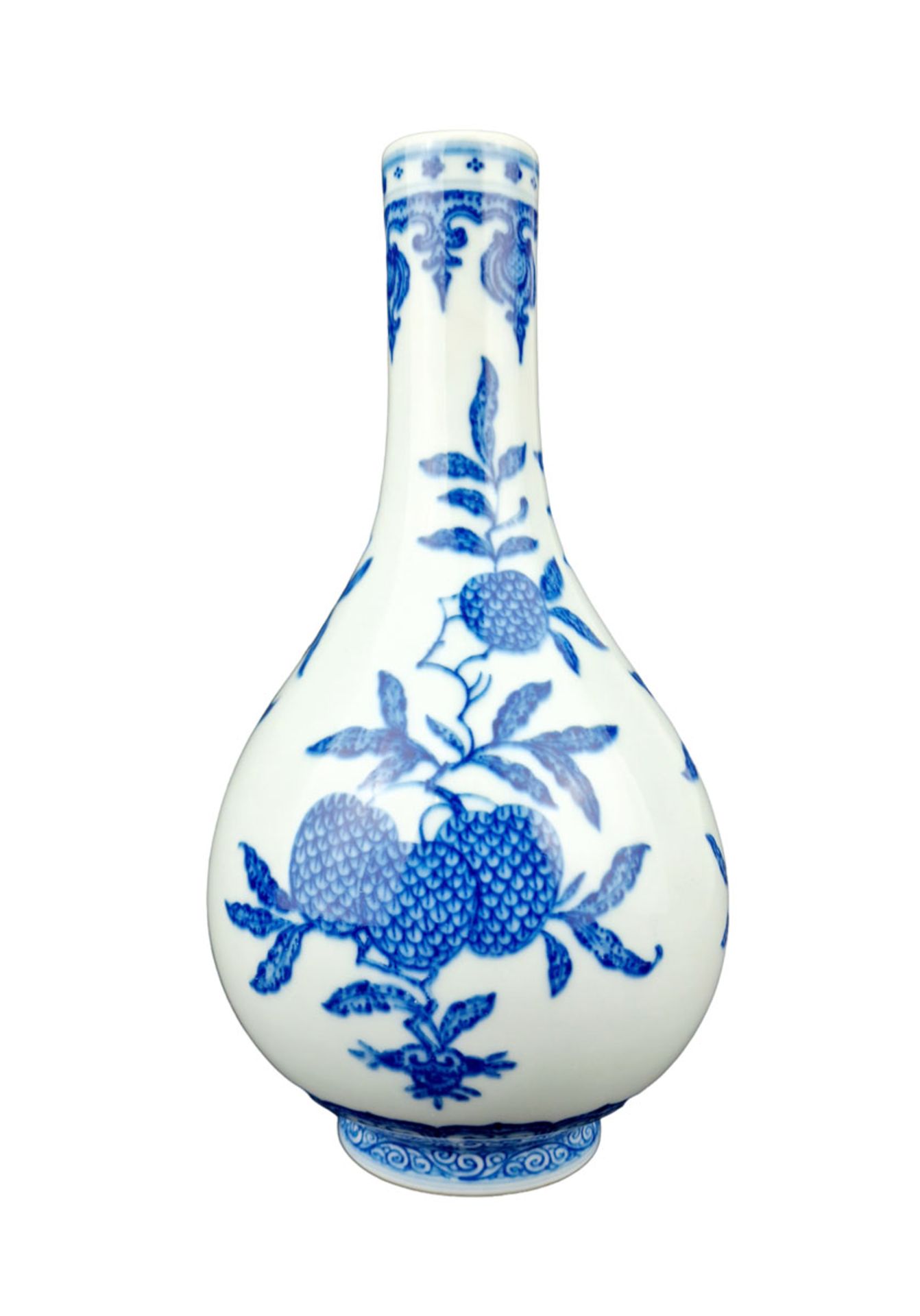 CHINE EPOQUE QIANLONG (1736-1795) - Important vase blanc bleu