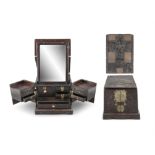 A POSSIBLY HONGMU ‘DRAGON AND BATS’ TRAVEL VANITY SET Southern China or Vietnam,