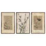 A GROUP OF THREE (3) PAINTINGS China It is comprised of: - an inscribed and sealed ‘bamboo’ ink