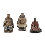 A GROUP OF THREE (3) SHIWAN SCULPTURES China, Shiwan , Foshan kilns, Circa 1900s-1930s Two are