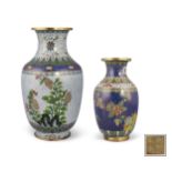 A GROUP OF TWO (2) CLOISONNE VASES BY THE WORKSHOP LA TIAN LI 老天利製 China, Late Qing to Republic /