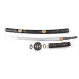 A SAMURAI SWORD, WAKIZASHI Japan, Possibly 18th to 19th century Blade description: -