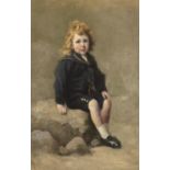 Richard Thomas Moynan RHA (1856-1906) Portrait of a Young Boy in a Sailor Suit Oil on canvas,