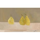 Charles Brady HRHA (1926-1997) Three Pears Oil on canvas, 25.5 x 42cm (10 x