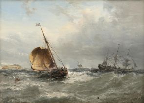 Edwin Hayes RHA RI ROI (1819-1904) Dalkey Sound Oil on canvas, 26 x 35cm (10¼ x