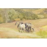 Mildred Anne Butler RWS (1858-1941) Ploughing Watercolour, 16.5 x 26.5cm (6½ x 10½'')