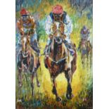 Liam O'Neill (b.1954) At the Races Oil on canvas, 101 x 76cm (39¾ x 30'') Signed