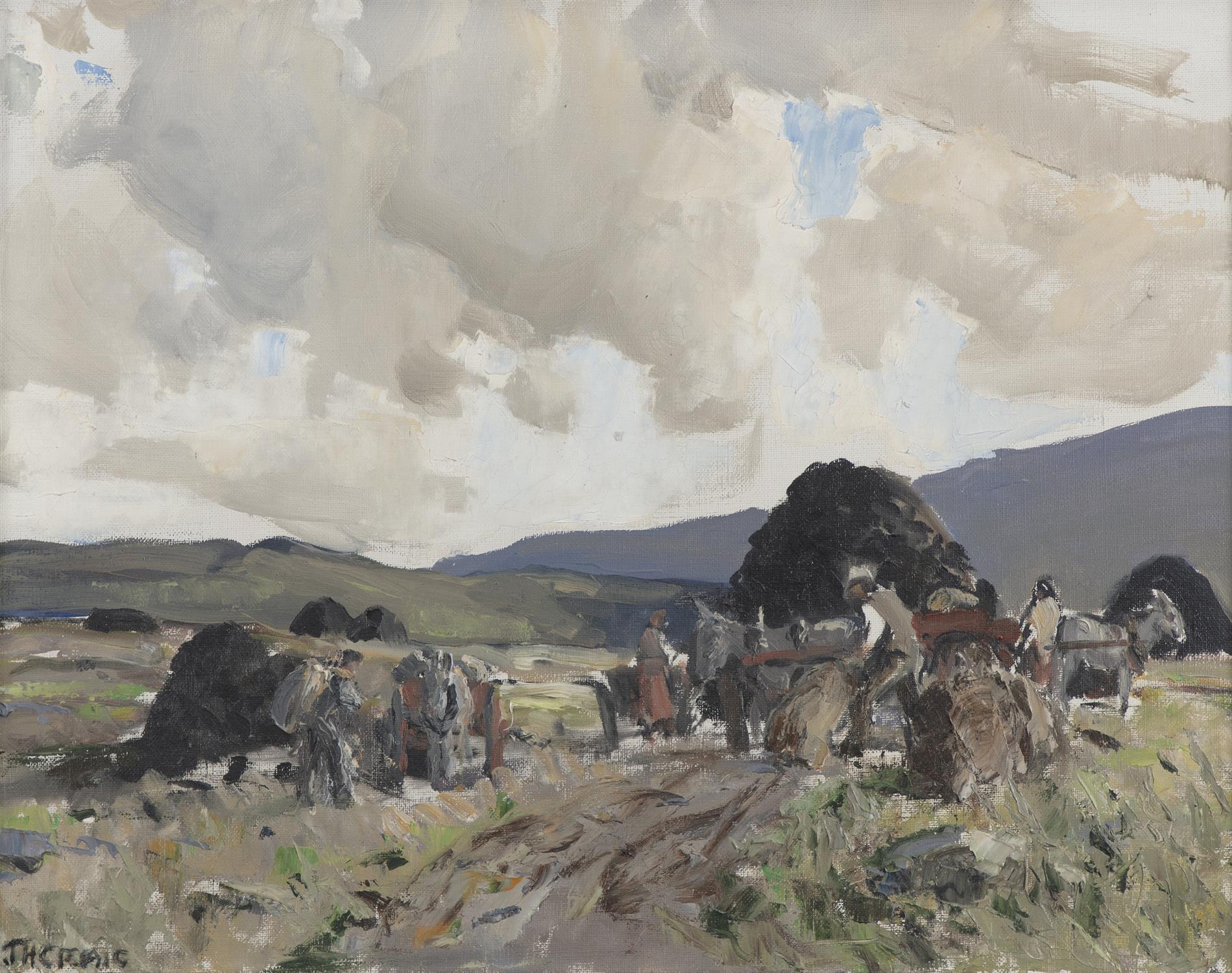 James Humbert Craig RHA RUA (1877-1944) Loading the Turf, Co. Mayo Oil on canvas,