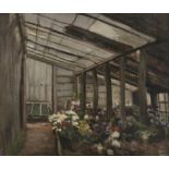 William Crampton Gore RHA (1871-1946) In a Greenhouse Oil on board, 38 x 46cm (15 x 18'') Signed