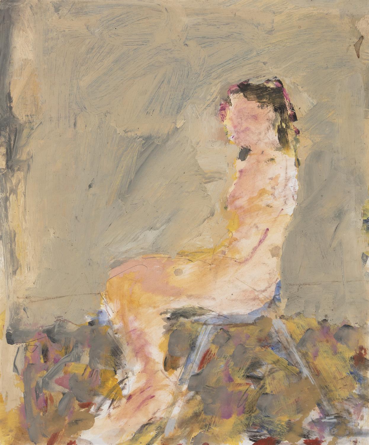 Basil Blackshaw HRHA RUA (1932-2016) Seated Female Nude Oil and watercolour on paper,