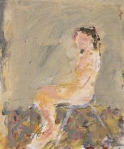 Basil Blackshaw HRHA RUA (1932-2016) Seated Female Nude Oil and watercolour on paper,