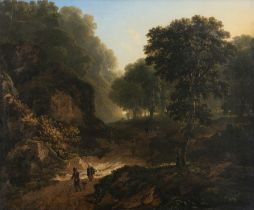 James Arthur O'Connor (1792-1841) Wooded Defile with Figures and Distant Cattle Oil on canvas,