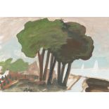 Markey Robinson (1918-1999) Trees on the Shore Gouache on board, 31 x 47cm (12¼ x 18½'') Signed