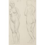 John Luke RUA (1906-1975) Studies of a Standing Female Nude Pencil, 24.5 x 15.4cm (9¾ x