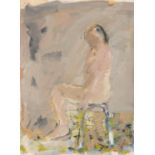 Basil Blackshaw HRHA RUA (1932-2016) Seated Female Nude Oil and watercolour on paper,