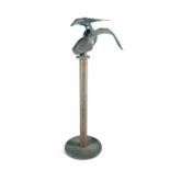 Anna Linnane (b.1965) Bird on a Ram's Head Bronze on a steel column, c.165cm (65") high Signed